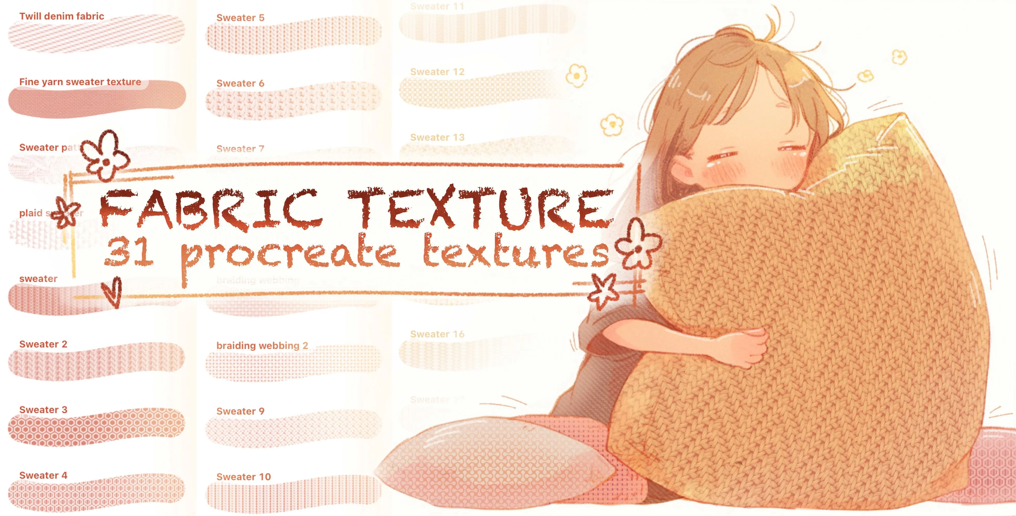 Fabric Texture Procreate brush set cover