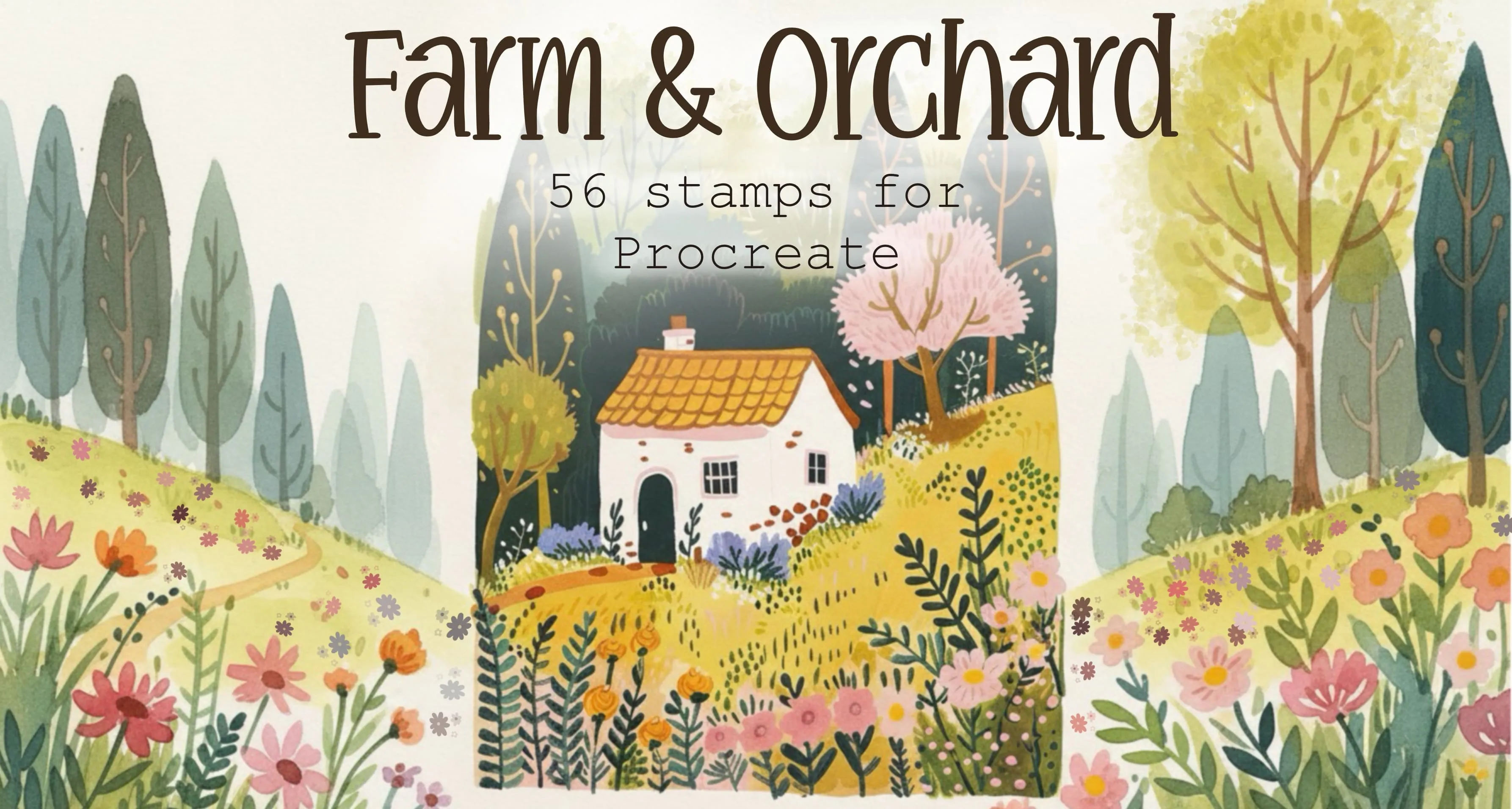 Farm & Orchard Procreate brush set cover