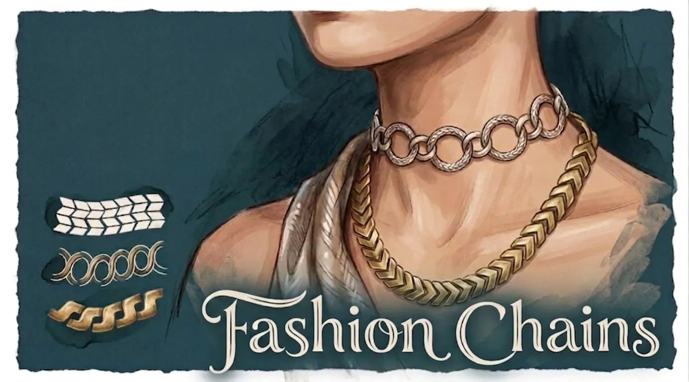 Fashion Chains Procreate brush set — 43 brushes, fashion