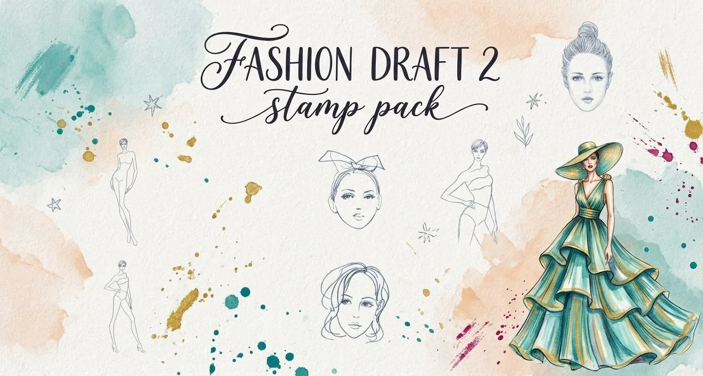 Fashion Draft 2 Procreate brush set cover
