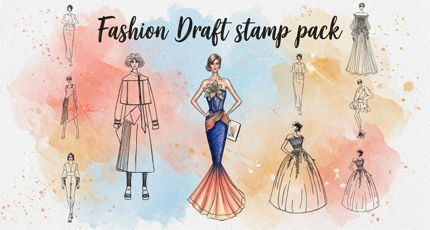 Fashion Draft Procreate brush set cover