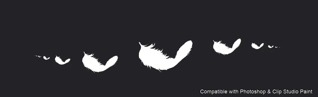 Feather Fall brush 3 of 26 — Photoshop & Clip Studio Paint .abr preview