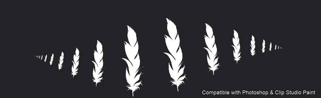 Feather Fall brush 4 of 26 — Photoshop & Clip Studio Paint .abr preview