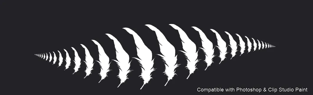 Feather Fall brush 6 of 26 — Photoshop & Clip Studio Paint .abr preview