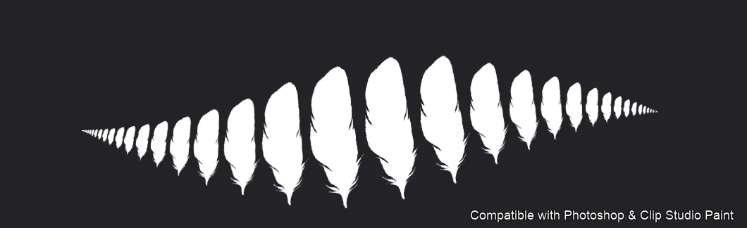 Feather Fall brush 7 of 26 — Photoshop & Clip Studio Paint .abr preview