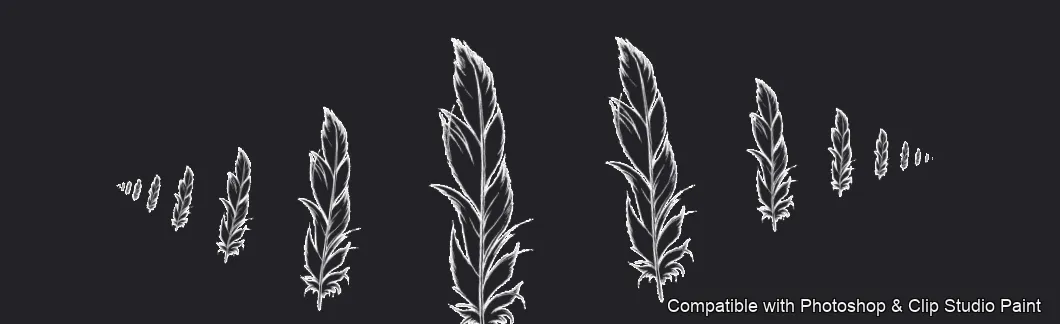 Feather Fall brush 16 of 26 — Photoshop & Clip Studio Paint .abr preview