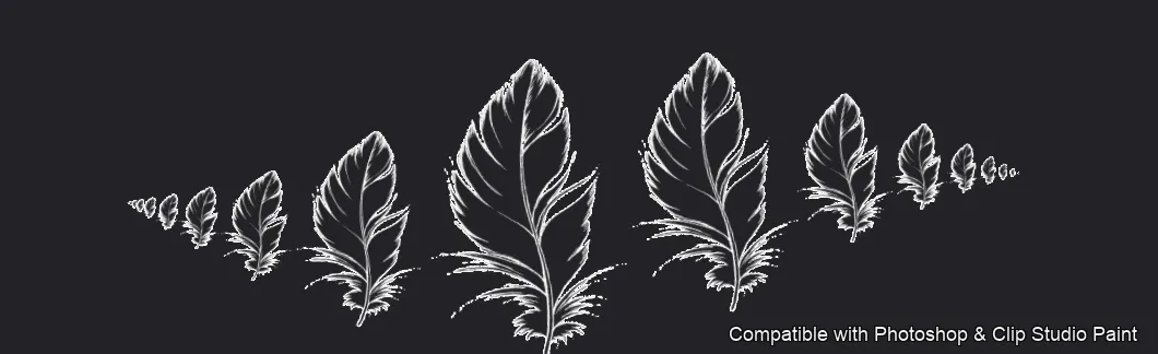 Feather Fall brush 17 of 26 — Photoshop & Clip Studio Paint .abr preview