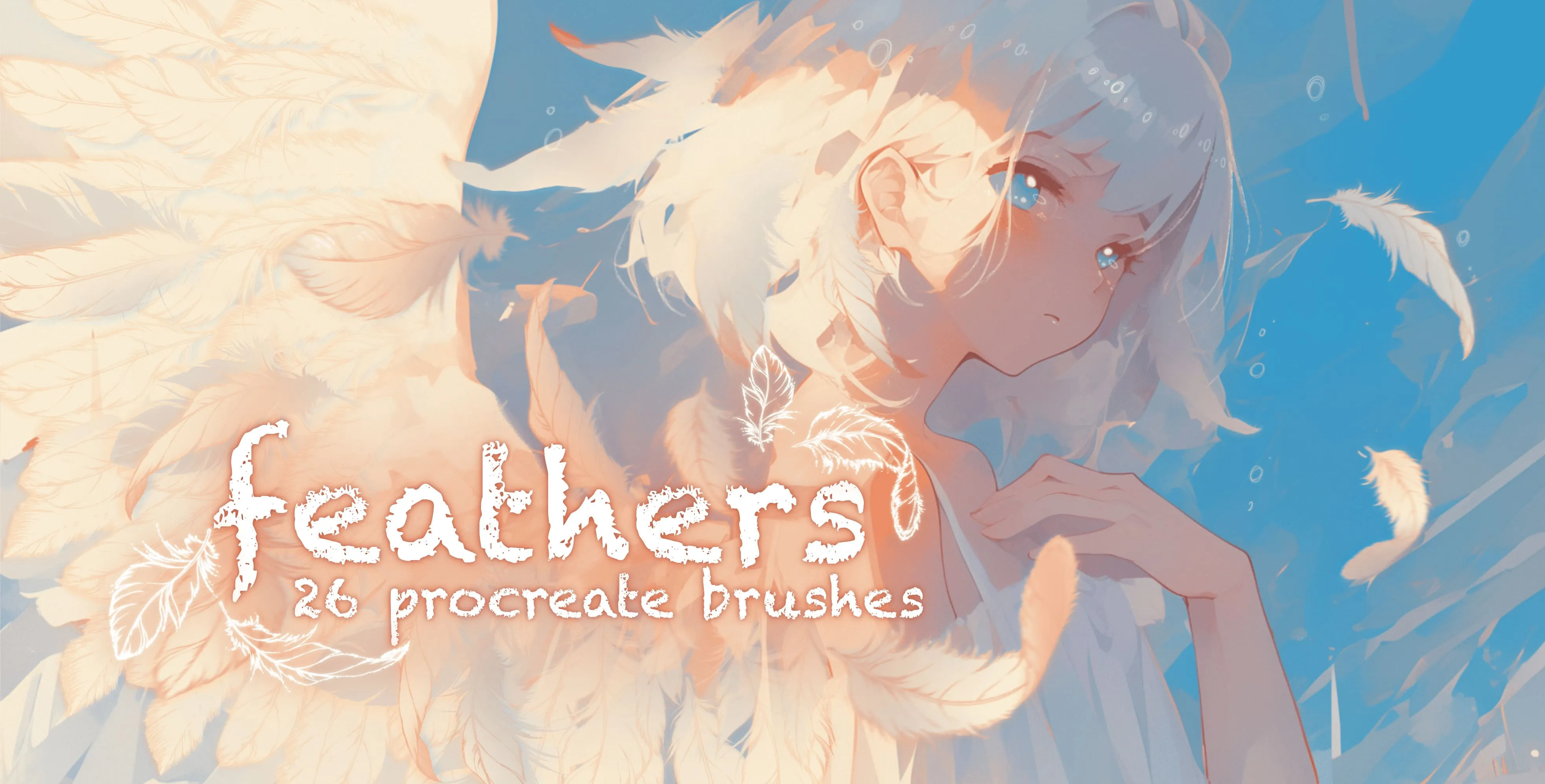 Feathers Procreate brush set cover