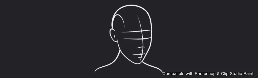 Femme Head Lab brush 3 of 35 — Photoshop & Clip Studio Paint .abr preview