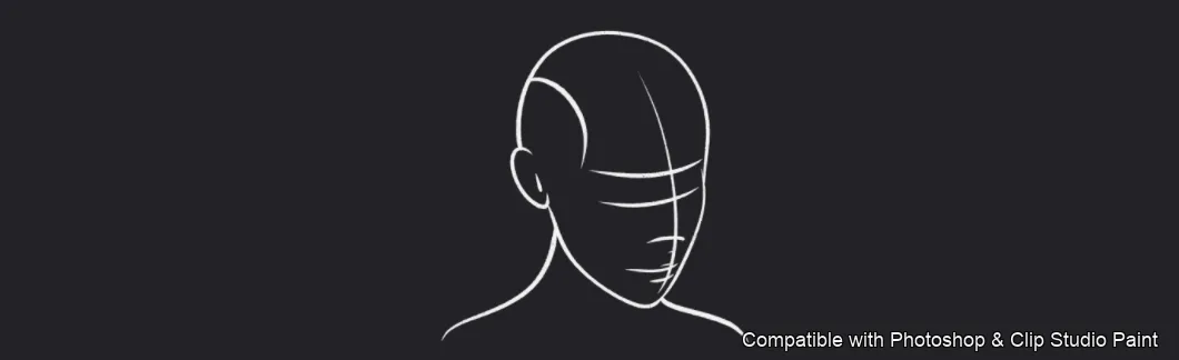 Femme Head Lab brush 4 of 35 — Photoshop & Clip Studio Paint .abr preview