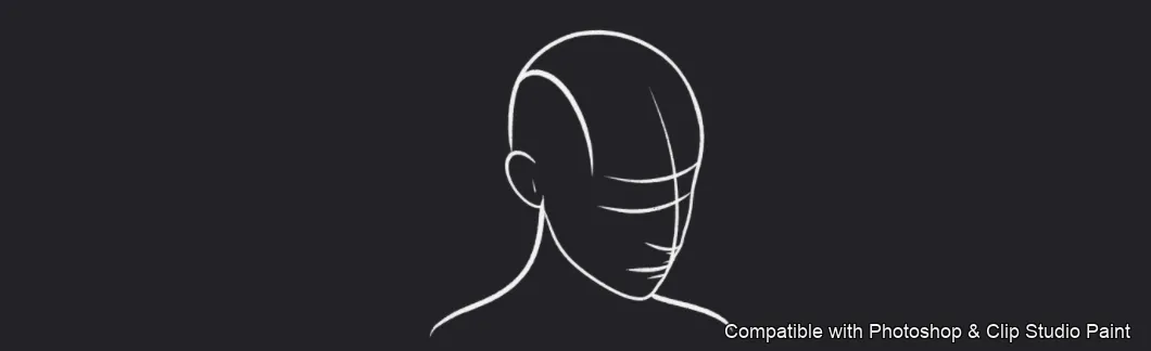 Femme Head Lab brush 5 of 35 — Photoshop & Clip Studio Paint .abr preview