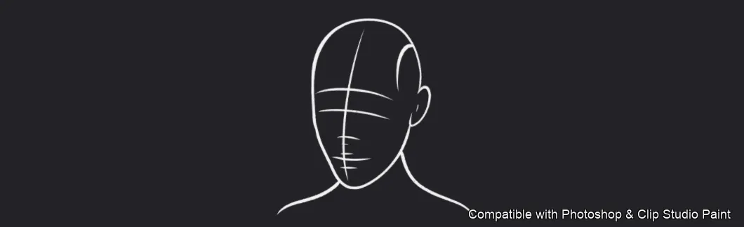 Femme Head Lab brush 6 of 35 — Photoshop & Clip Studio Paint .abr preview