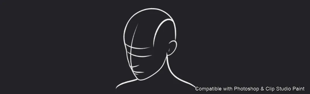 Femme Head Lab brush 9 of 35 — Photoshop & Clip Studio Paint .abr preview