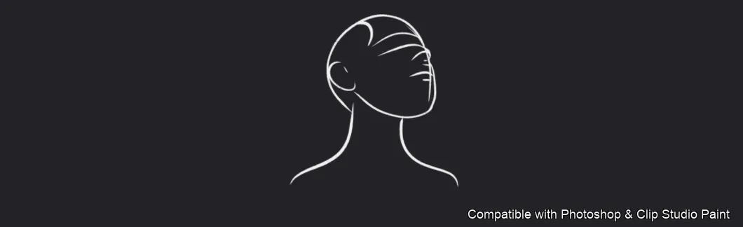Femme Head Lab brush 19 of 35 — Photoshop & Clip Studio Paint .abr preview