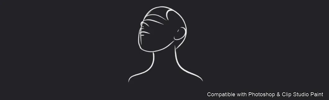 Femme Head Lab brush 20 of 35 — Photoshop & Clip Studio Paint .abr preview