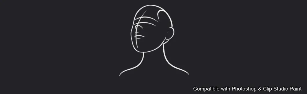 Femme Head Lab brush 21 of 35 — Photoshop & Clip Studio Paint .abr preview