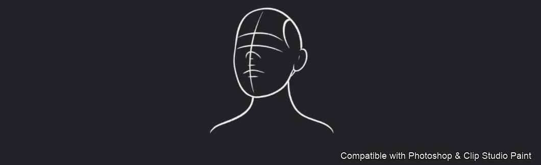 Femme Head Lab brush 22 of 35 — Photoshop & Clip Studio Paint .abr preview