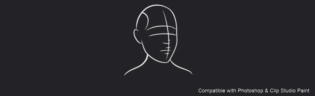Femme Head Lab brush 26 of 35 — Photoshop & Clip Studio Paint .abr preview