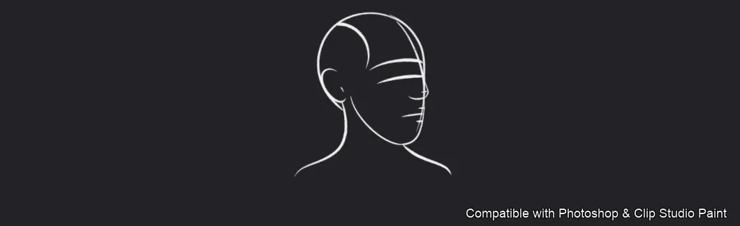 Femme Head Lab brush 29 of 35 — Photoshop & Clip Studio Paint .abr preview
