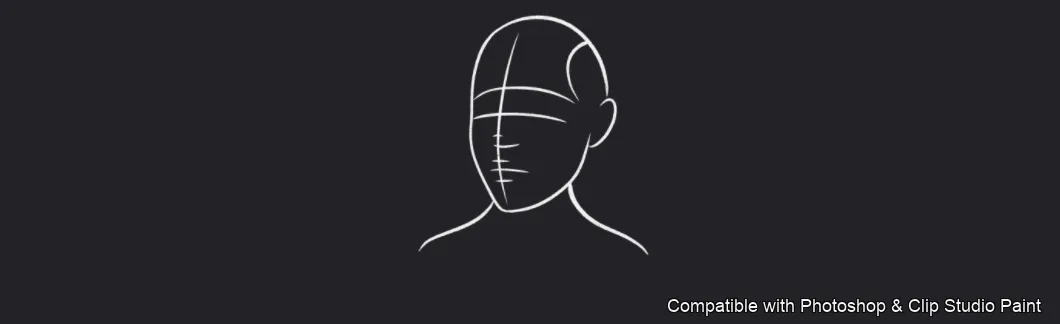 Femme Head Lab brush 32 of 35 — Photoshop & Clip Studio Paint .abr preview