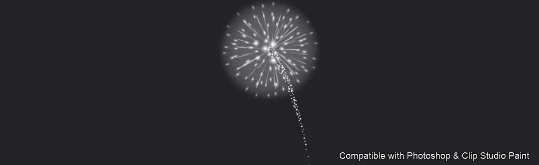 Festive Sparks brush 2 of 17 — Photoshop & Clip Studio Paint .abr preview