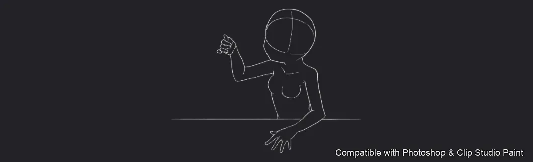 Figure Pose Flow brush 2 of 42 — Photoshop & Clip Studio Paint .abr preview