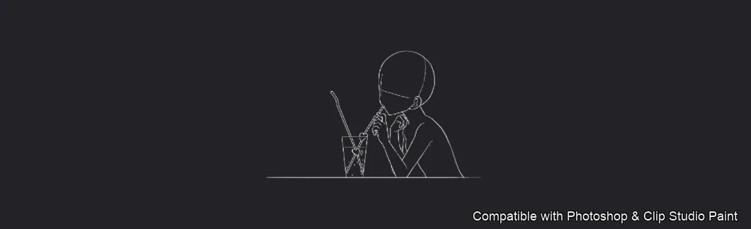 Figure Pose Flow brush 12 of 42 — Photoshop & Clip Studio Paint .abr preview