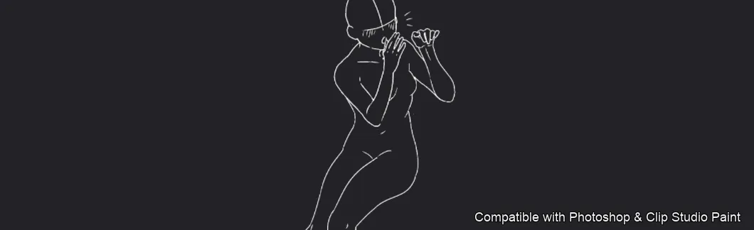Figure Pose Flow brush 17 of 42 — Photoshop & Clip Studio Paint .abr preview