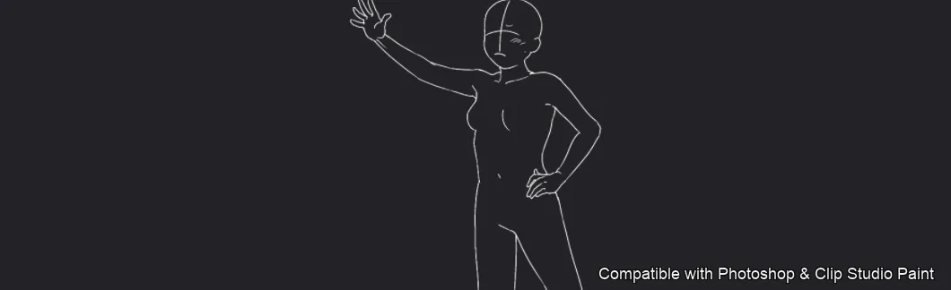 Figure Pose Flow brush 21 of 42 — Photoshop & Clip Studio Paint .abr preview