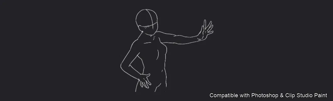 Figure Pose Flow brush 22 of 42 — Photoshop & Clip Studio Paint .abr preview