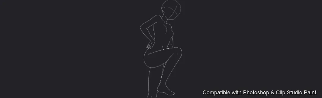 Figure Pose Flow brush 25 of 42 — Photoshop & Clip Studio Paint .abr preview