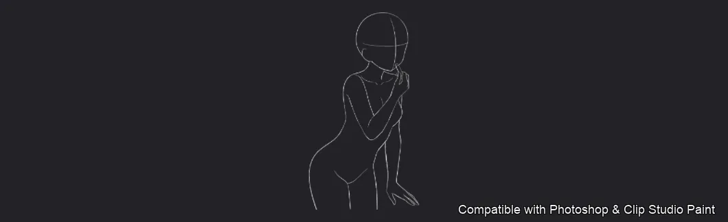 Figure Pose Flow brush 29 of 42 — Photoshop & Clip Studio Paint .abr preview