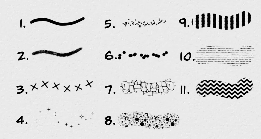 Fine Liner brushes — style examples