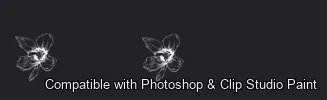 Floral Ink brush 1 of 33 — Photoshop & Clip Studio Paint .abr preview