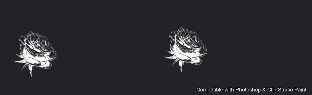 Floral Ink brush 2 of 33 — Photoshop & Clip Studio Paint .abr preview