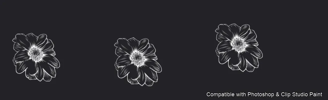 Floral Ink brush 4 of 33 — Photoshop & Clip Studio Paint .abr preview