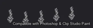 Floral Ink brush 5 of 33 — Photoshop & Clip Studio Paint .abr preview