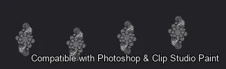 Floral Ink brush 9 of 33 — Photoshop & Clip Studio Paint .abr preview