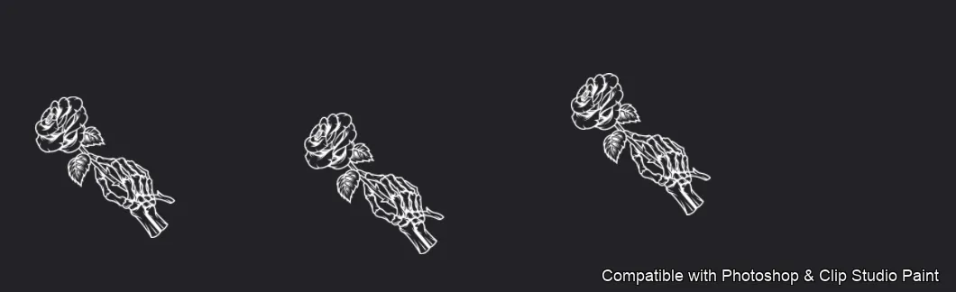 Floral Ink brush 13 of 33 — Photoshop & Clip Studio Paint .abr preview