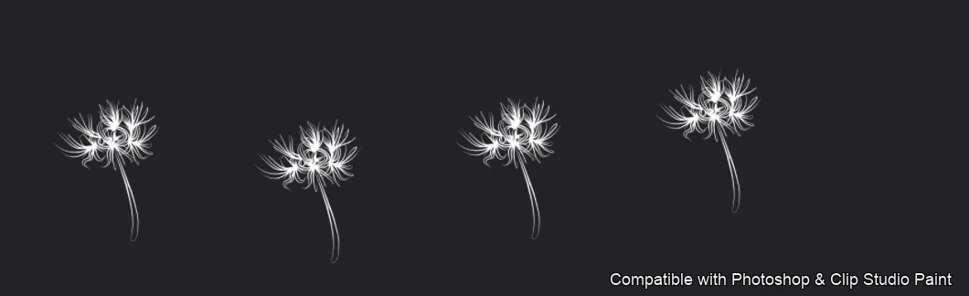 Floral Ink brush 15 of 33 — Photoshop & Clip Studio Paint .abr preview