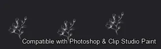 Floral Ink brush 23 of 33 — Photoshop & Clip Studio Paint .abr preview