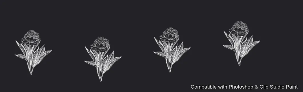 Floral Ink brush 24 of 33 — Photoshop & Clip Studio Paint .abr preview