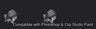 Floral Ink brush 33 of 33 — Photoshop & Clip Studio Paint .abr preview