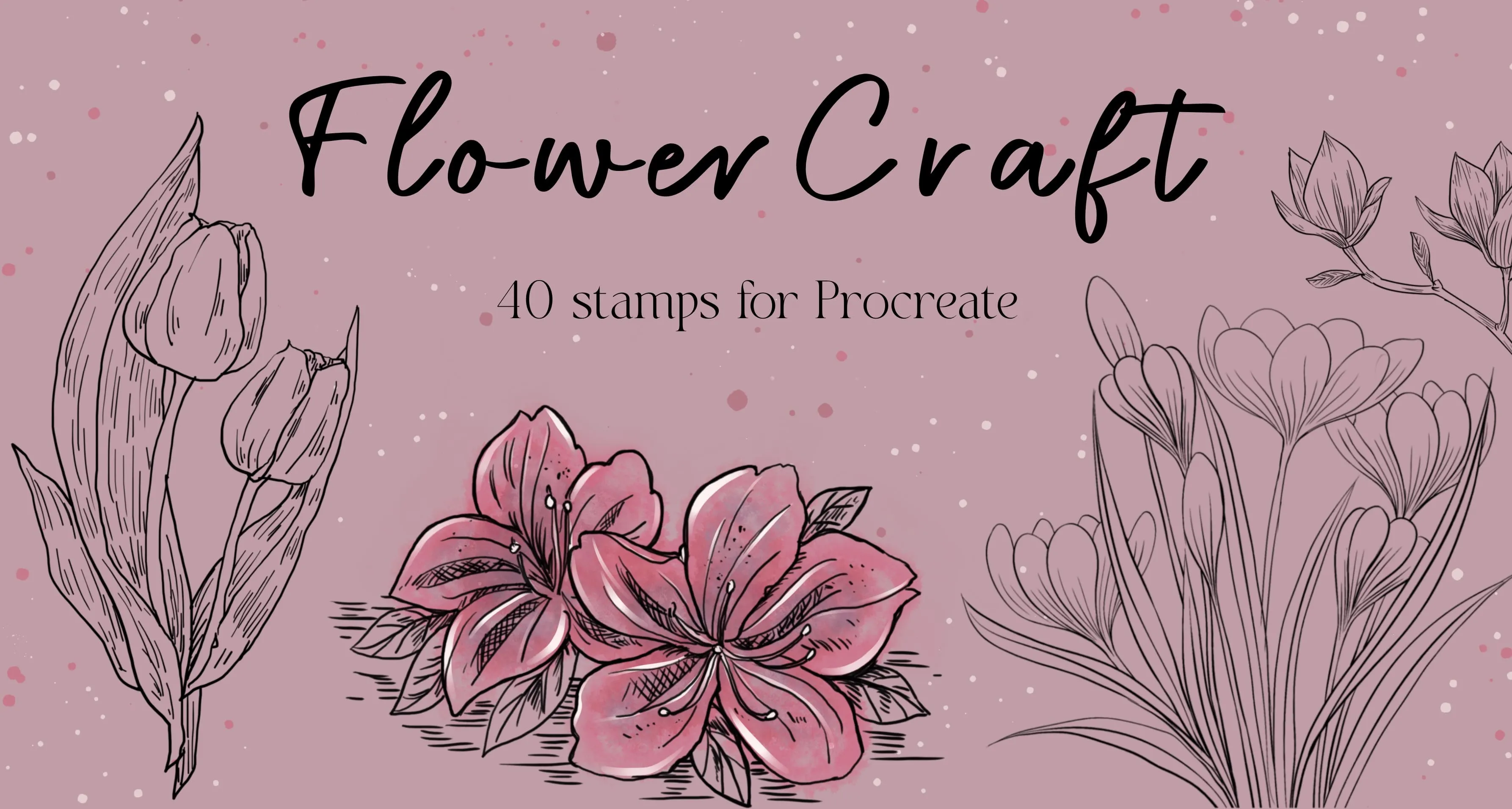 FlowerCraft Procreate brush set cover