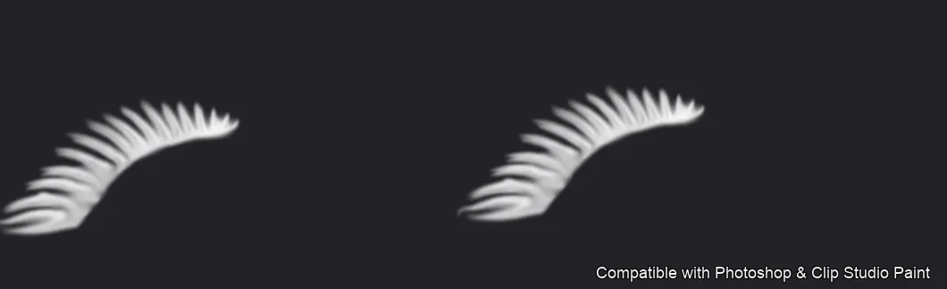 Flutter Lashes brush 1 of 46 — Photoshop & Clip Studio Paint .abr preview