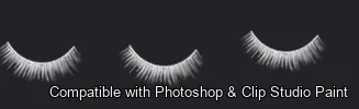 Flutter Lashes brush 2 of 46 — Photoshop & Clip Studio Paint .abr preview