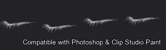 Flutter Lashes brush 3 of 46 — Photoshop & Clip Studio Paint .abr preview