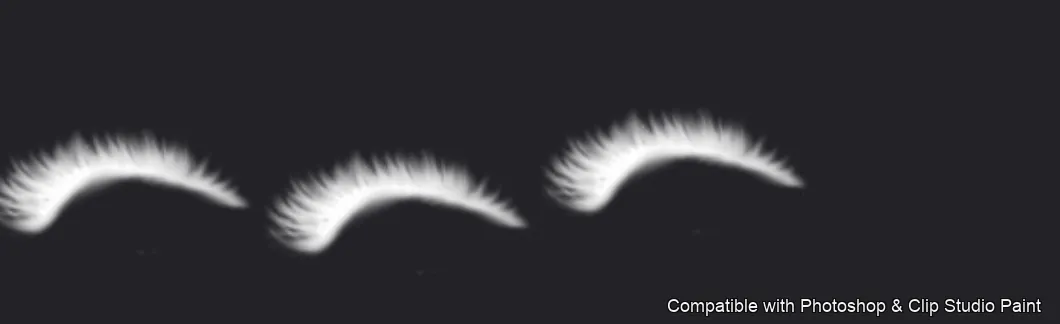 Flutter Lashes brush 4 of 46 — Photoshop & Clip Studio Paint .abr preview