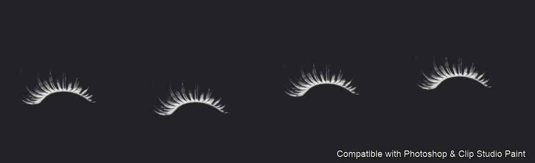 Flutter Lashes brush 5 of 46 — Photoshop & Clip Studio Paint .abr preview