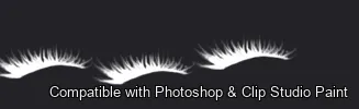 Flutter Lashes brush 7 of 46 — Photoshop & Clip Studio Paint .abr preview